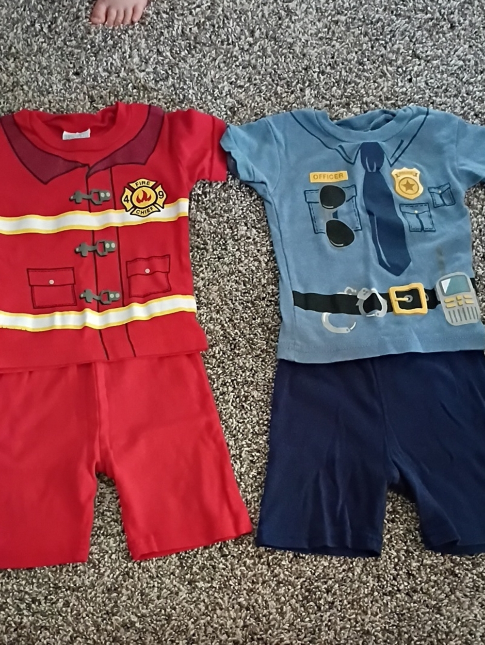Kids Two-Pack Firefighter & Police Officer Pajama Sets - Red & Blue